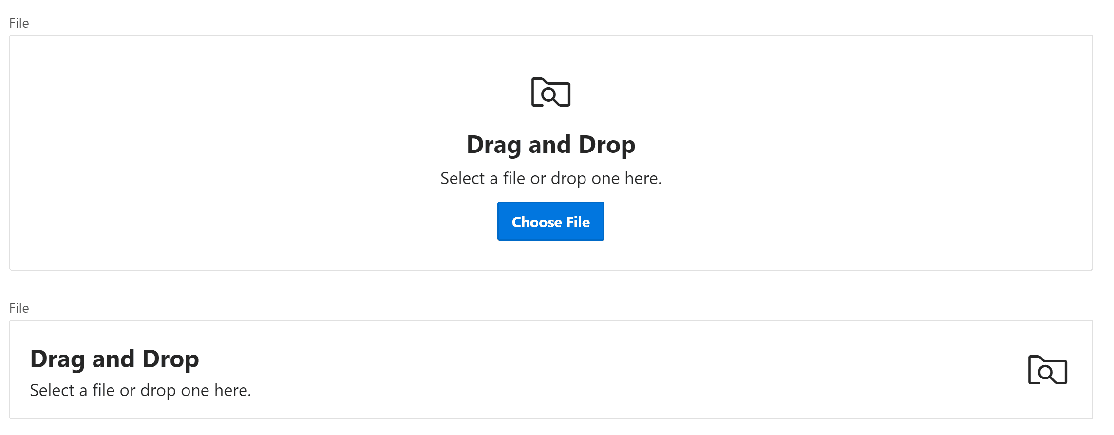 Screenshot of the new Dropzone Component