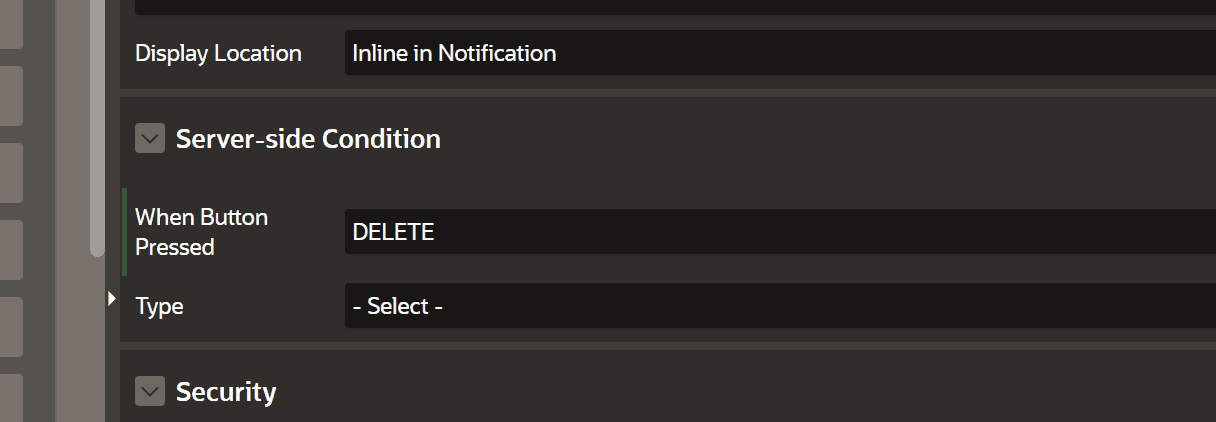 server-side-condition when button pressed on apex processes