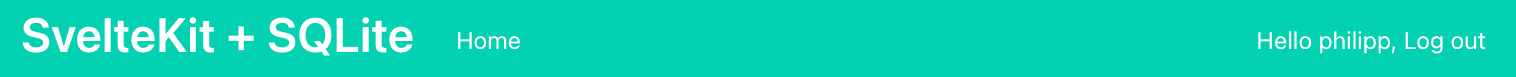 App header with a button saying 'Hello philipp, log out'