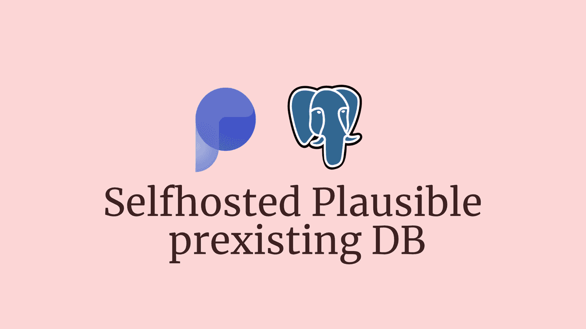 Text Selfhosted Plausible preexisting DB