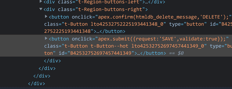 button in the dev tools which calls apex.submit