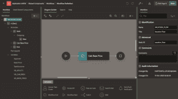 A screenshot of the workflow designer in APEX 23.2